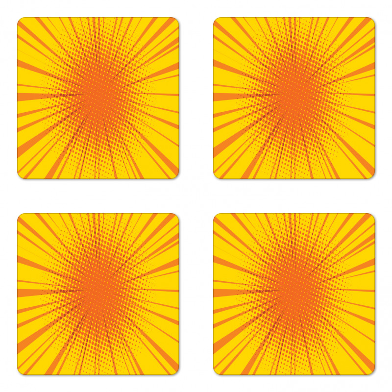 Retro Sun Burst Coaster Set Of Four