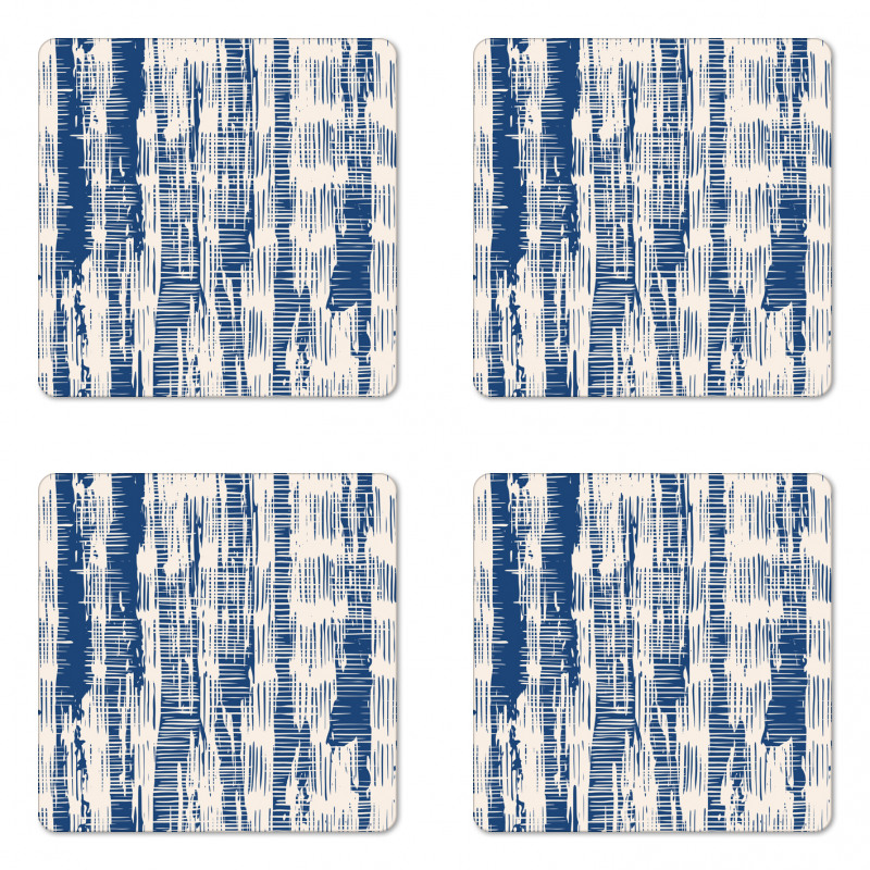 Abstract Stripy Grunge Coaster Set Of Four