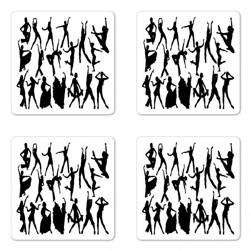 Dancer Silhouettes Coaster Set Of Four