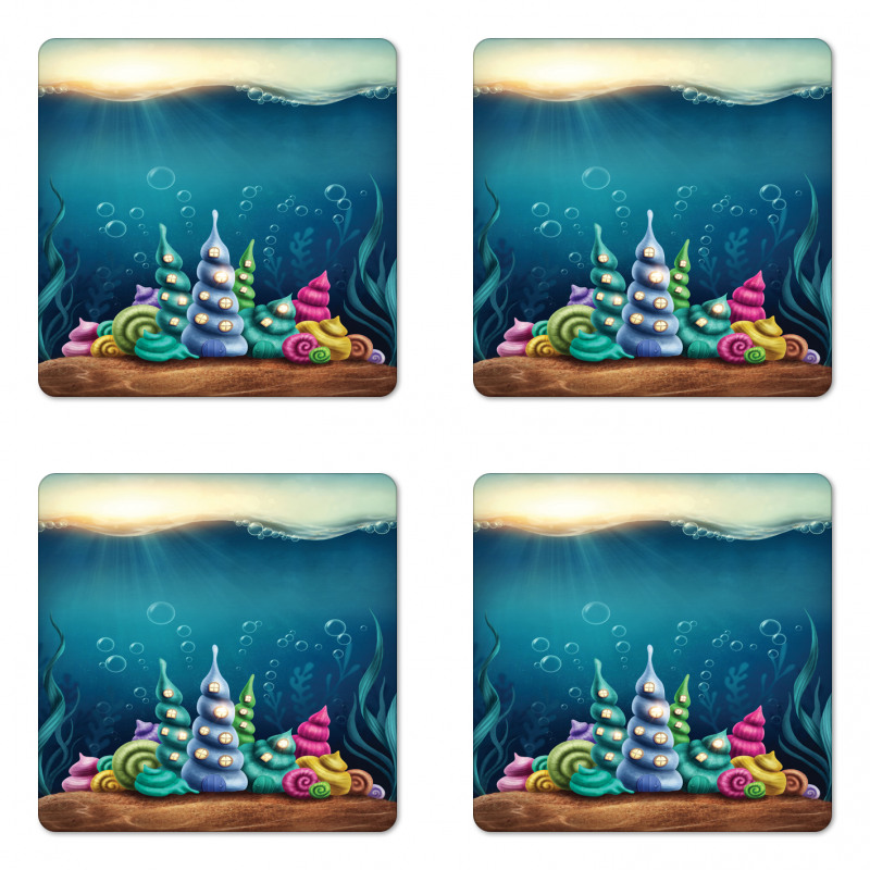 Turritella Communis Houses Coaster Set Of Four