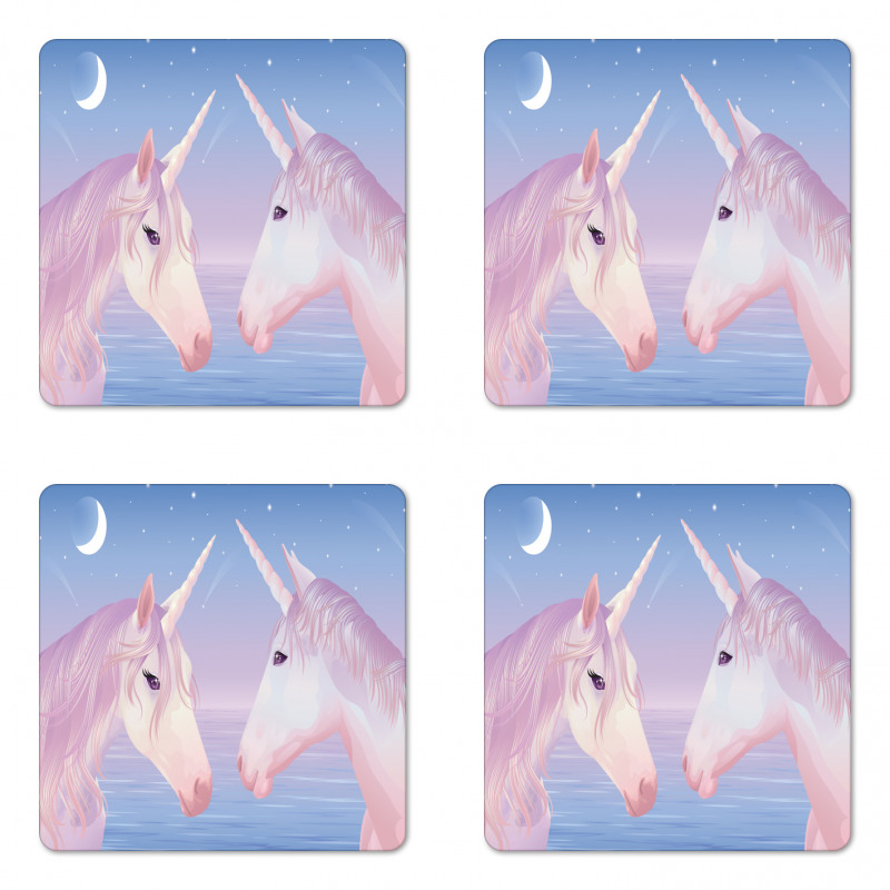 2 Akhal Teke Unicorns Coaster Set Of Four