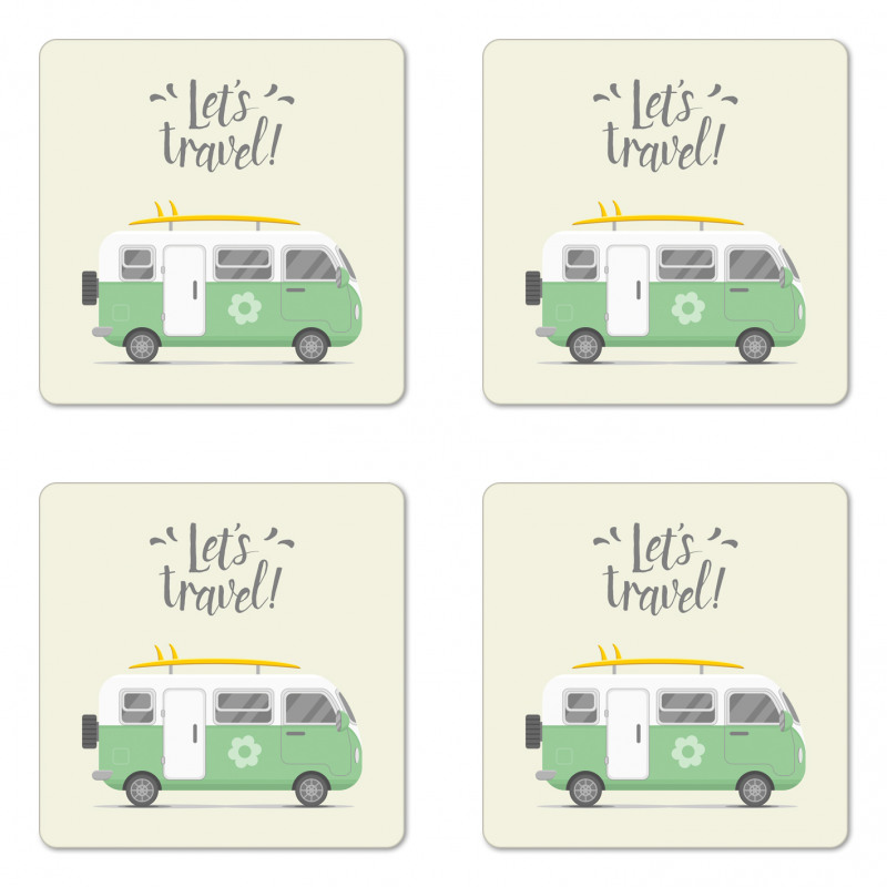 Lets Travel Message Coaster Set Of Four