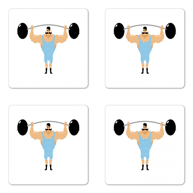 Bodybuilder Weightlift Coaster Set Of Four