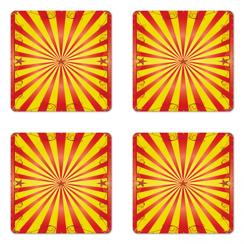 Retro Flyer Background Coaster Set Of Four