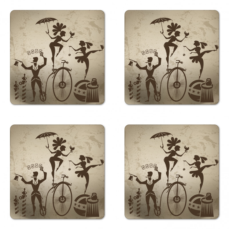 Acrobats and Magician Coaster Set Of Four