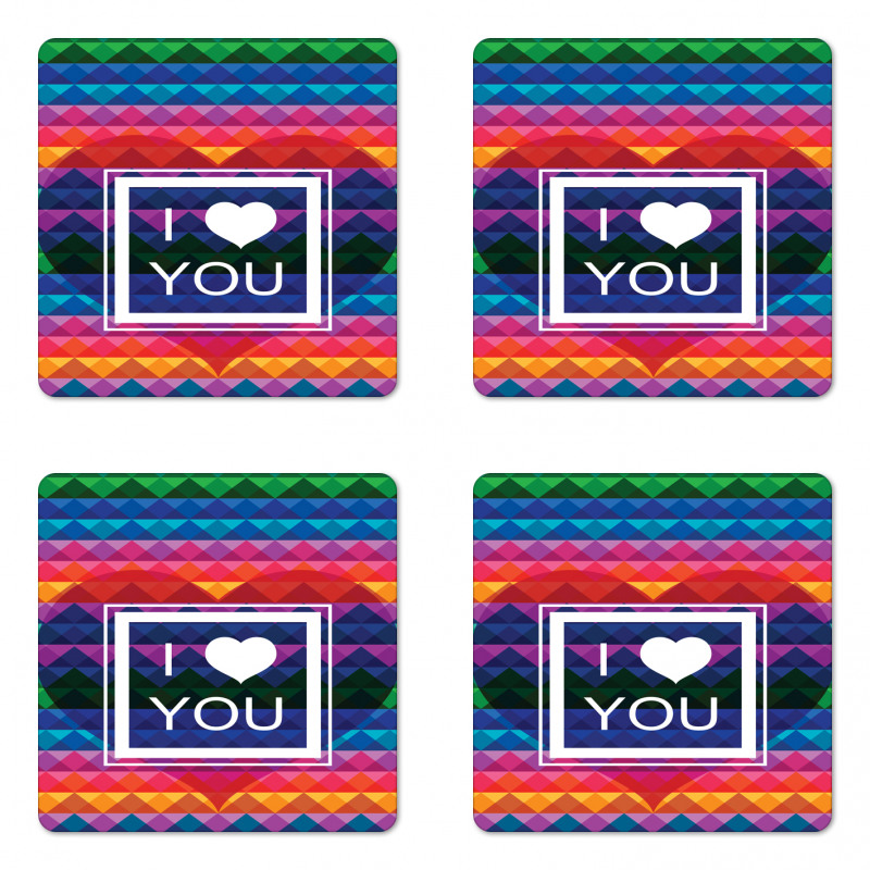 I Love You Frame Heart Coaster Set Of Four