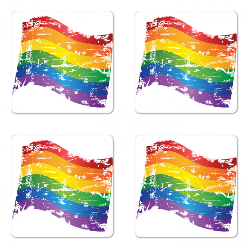 Gay Pride Flag Coaster Set Of Four