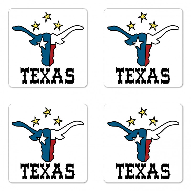 Buffalo Head Flag Coaster Set Of Four