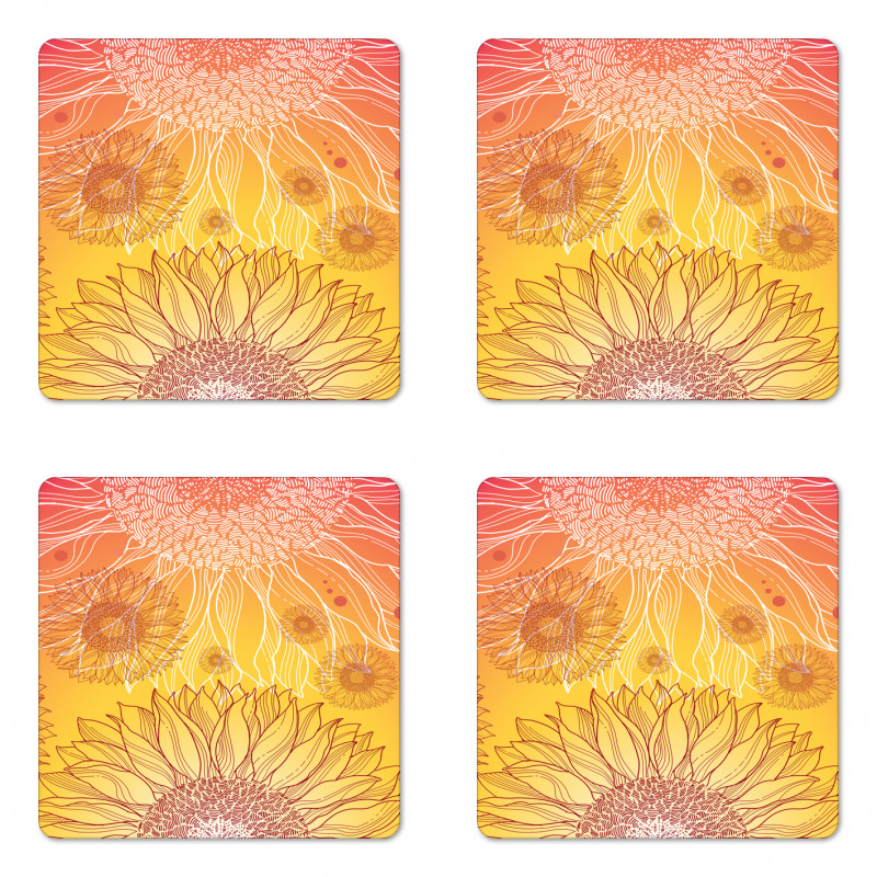 Sunflower Plants Coaster Set Of Four