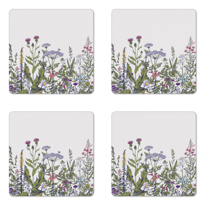 Thriving Garden Pattern Coaster Set Of Four