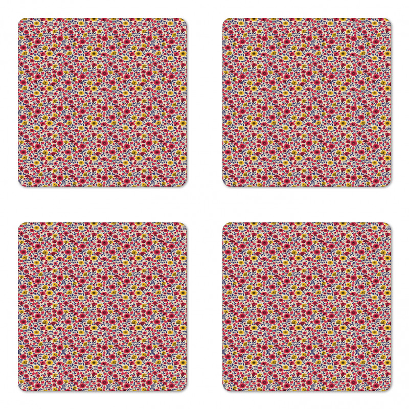 Blooming Botany Flowers Coaster Set Of Four