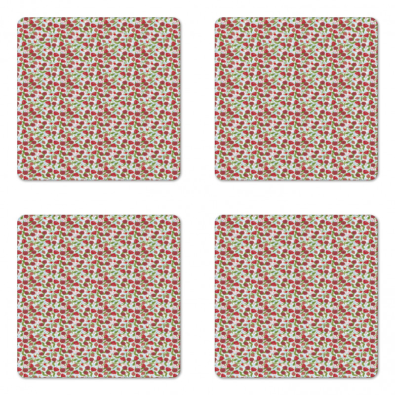 Pomegranate Motifs Coaster Set Of Four