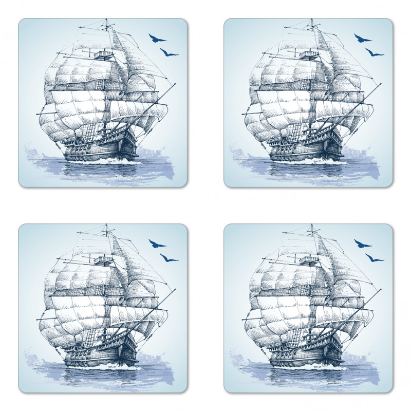 Old Ship at Sea Coaster Set Of Four