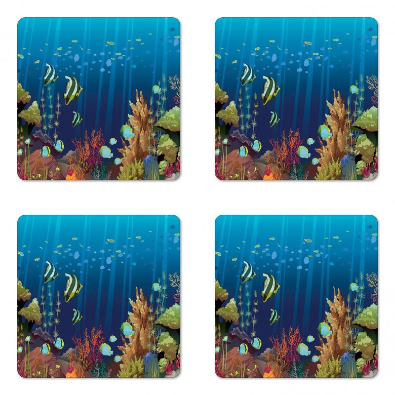 Coral Reef Fishes Coaster Set Of Four