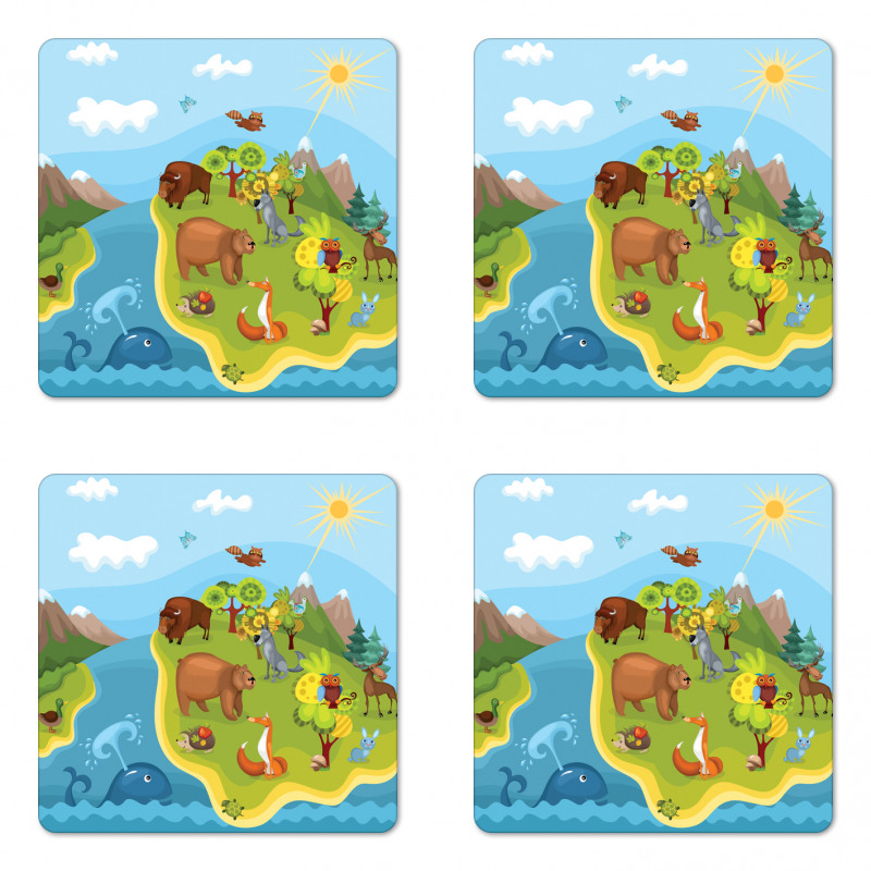 Happy Planet Mountains Coaster Set Of Four