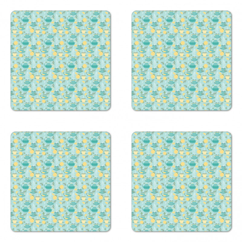 Piping Hot Lemon Tea Coaster Set Of Four