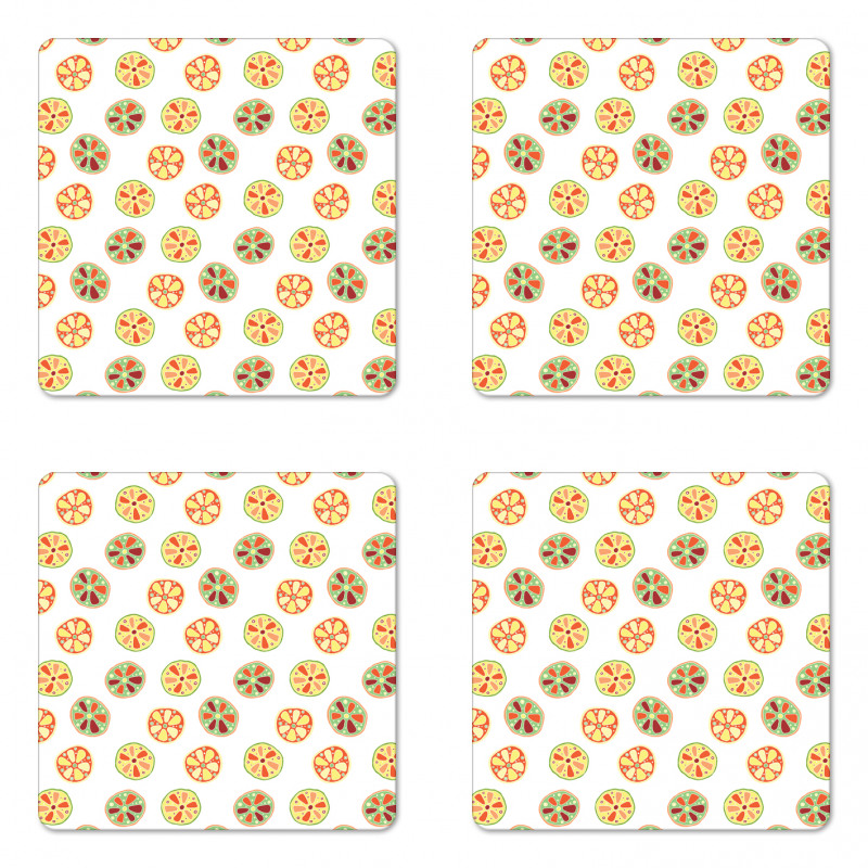 Grapefruits and Lemons Coaster Set Of Four