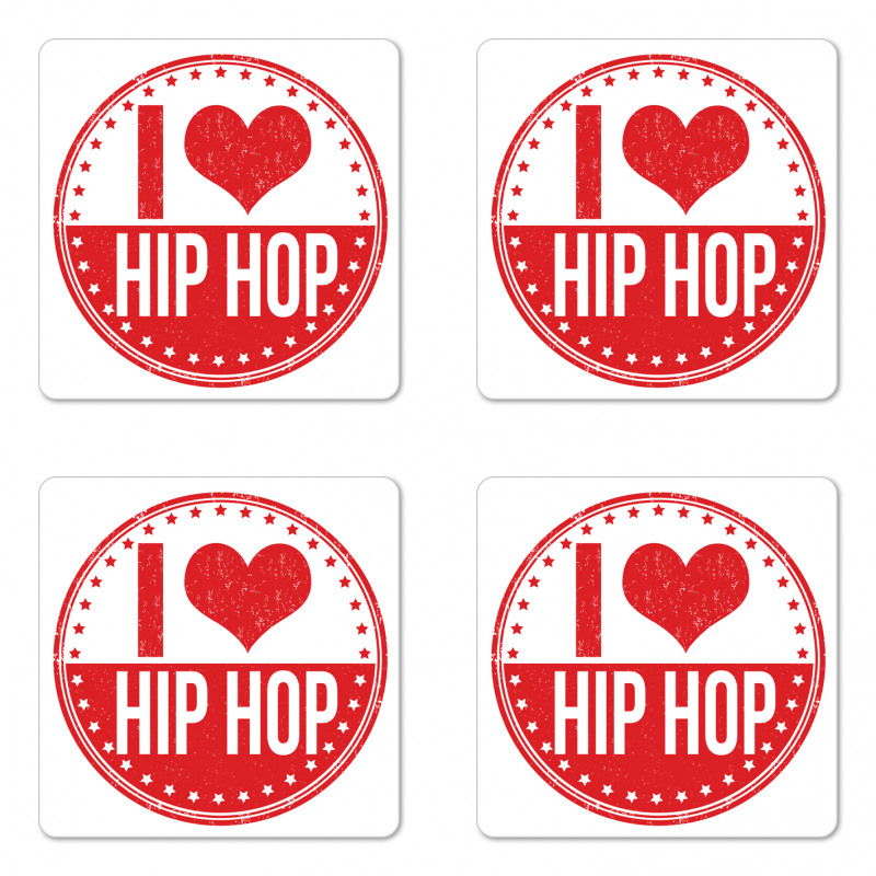 I Love Hip Hop Phrase Coaster Set Of Four
