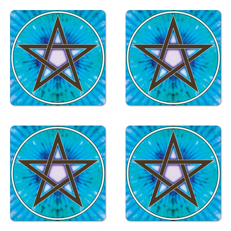 Interlaced Pentagram Coaster Set Of Four