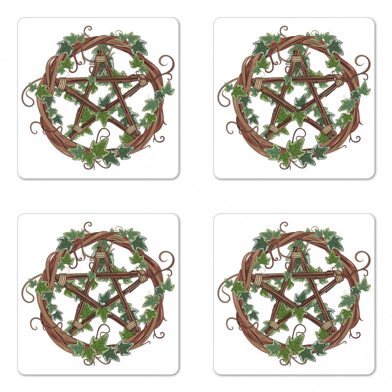 Vine Wreath with Ivy Coaster Set Of Four