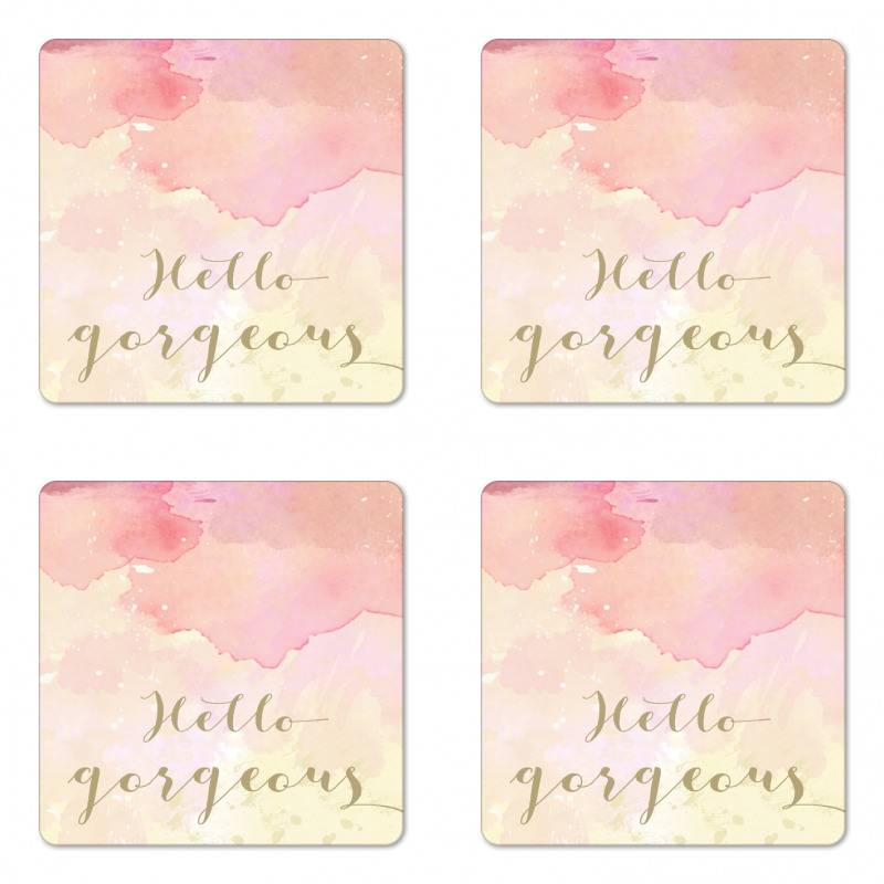 Pink Watercolor Coaster Set Of Four