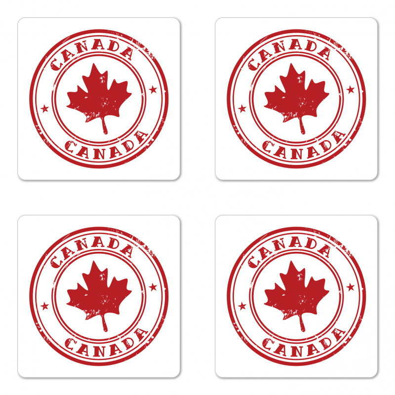 Rubber Stamp Design Coaster Set Of Four