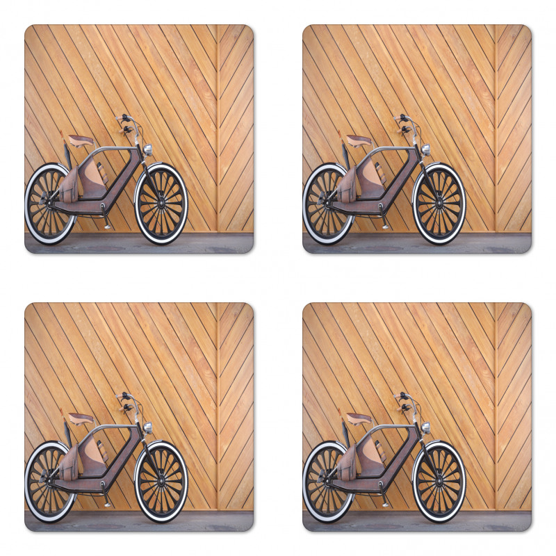 Vintage Bicycle Wall Coaster Set Of Four