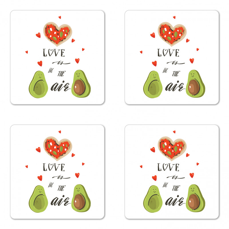 Valentine Fruit Couple Coaster Set Of Four