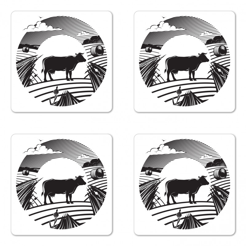 Rural Landscape Field Coaster Set Of Four