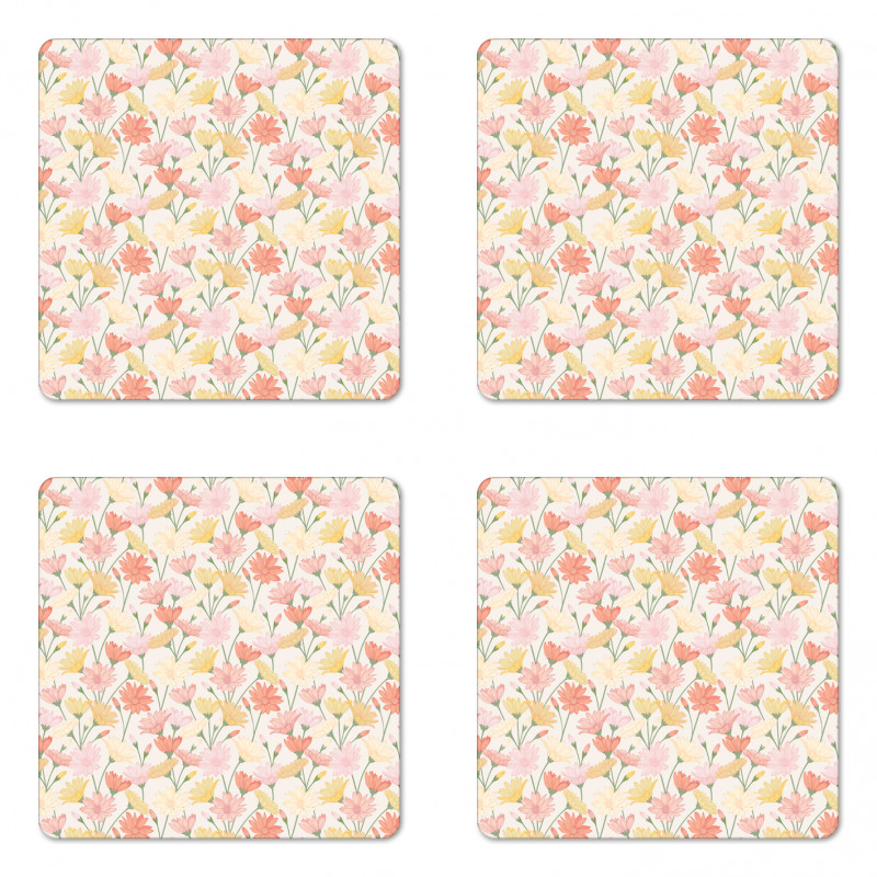 Romantic Vintage Floral Coaster Set Of Four