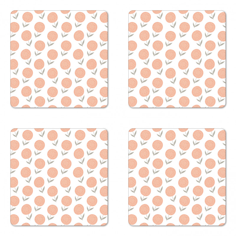 Pastel Floral Spring Coaster Set Of Four