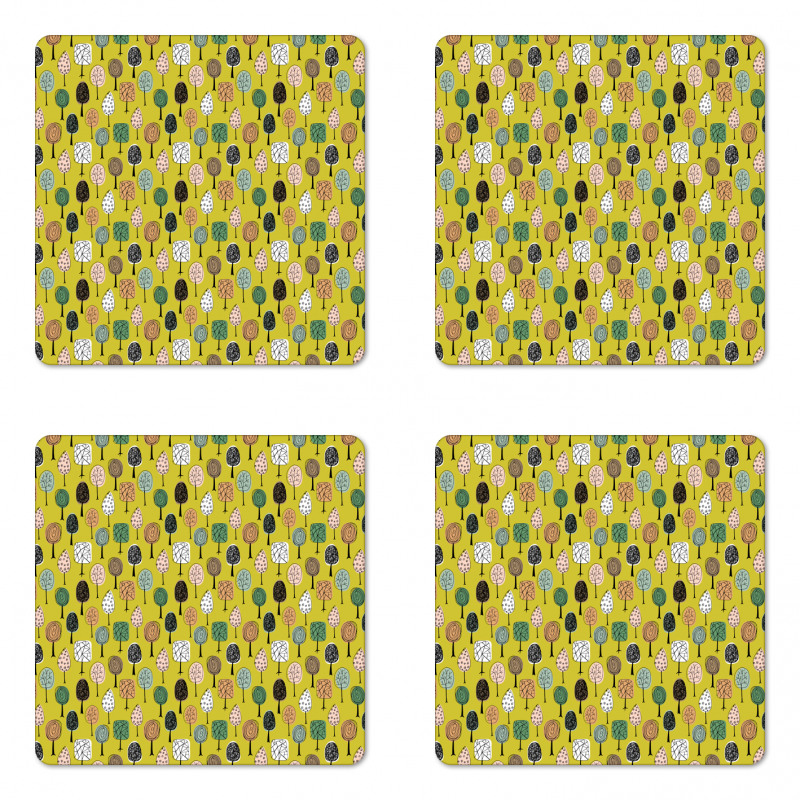 Autumn Trees Coaster Set Of Four