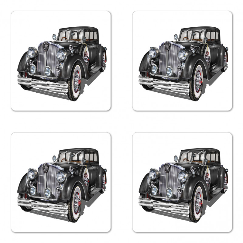 Realistic Classic Car Coaster Set Of Four