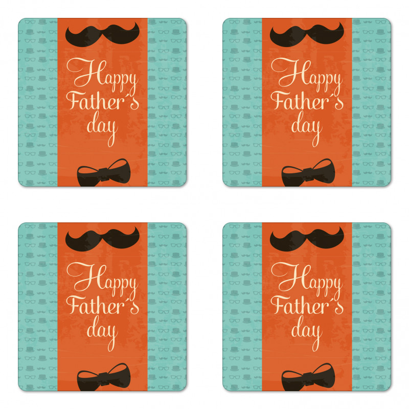 Mustache Bowtie Coaster Set Of Four