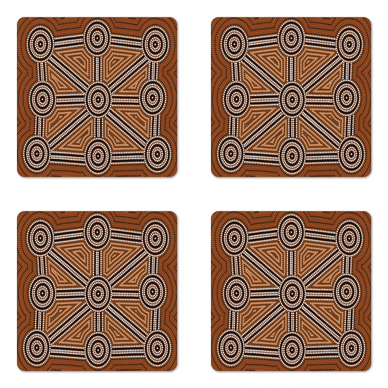 Aboriginal Patterns Coaster Set Of Four