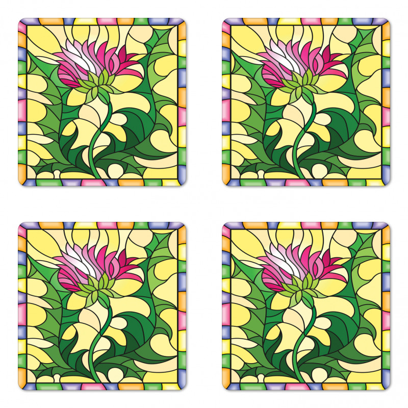 Stained Glass Style Coaster Set Of Four