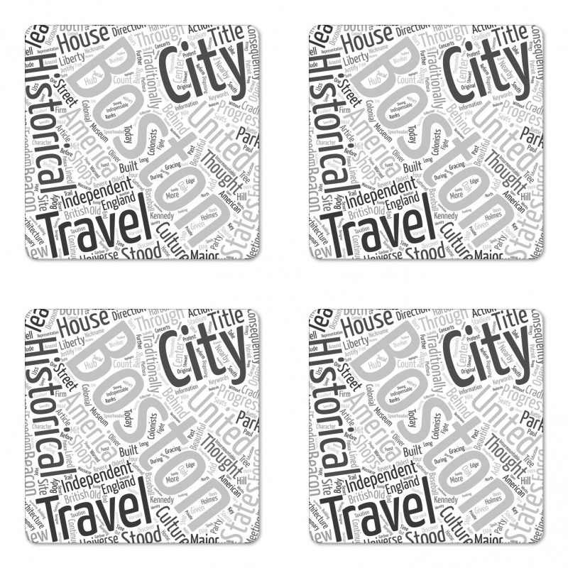 Worldcloud for Tourists Coaster Set Of Four