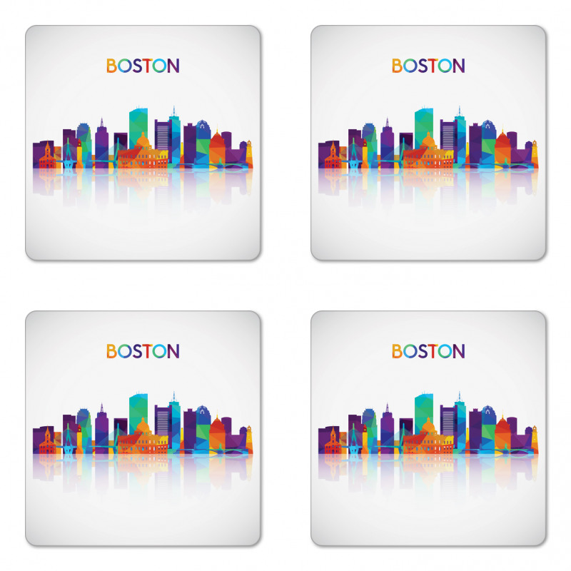 City Skyline Silhouette Coaster Set Of Four