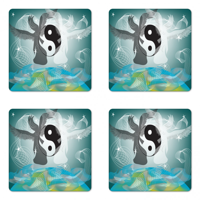 Flying Angel Abstract Art Coaster Set Of Four