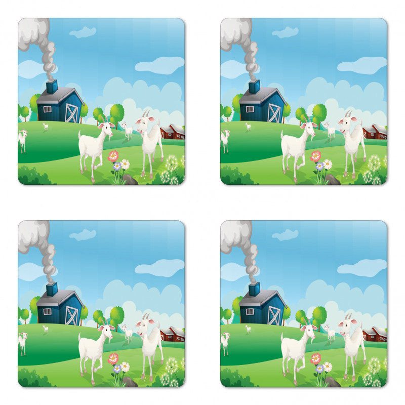 Pleasant Farm Life Coaster Set Of Four