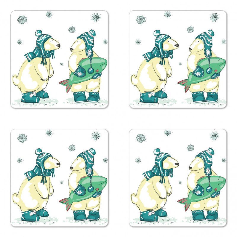 Friends Fish Xmas Coaster Set Of Four