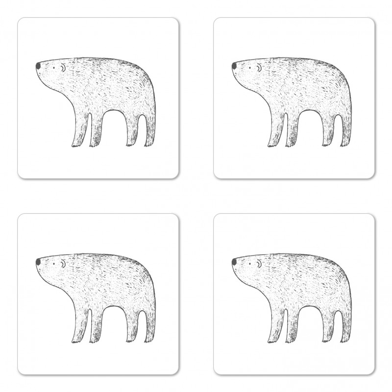 Hand Drawn Animal Coaster Set Of Four