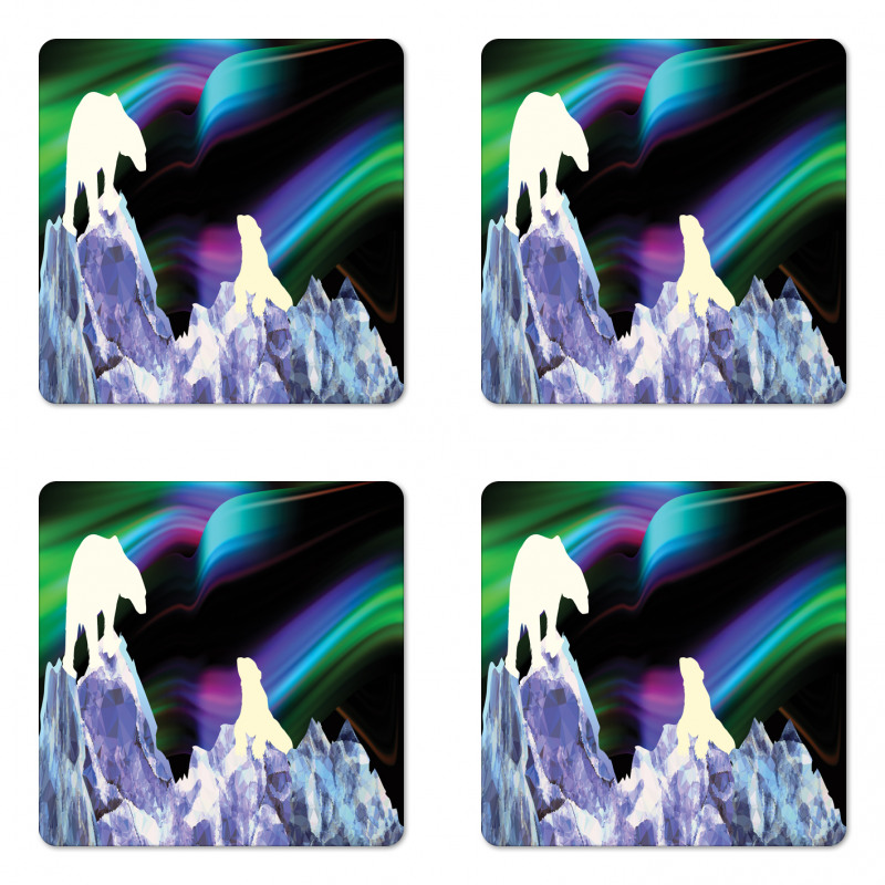 Aurora Borealis Ice Coaster Set Of Four