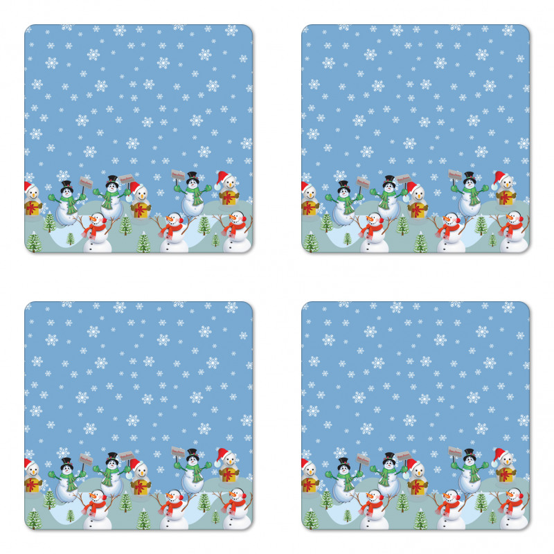 Winter Season Element Coaster Set Of Four