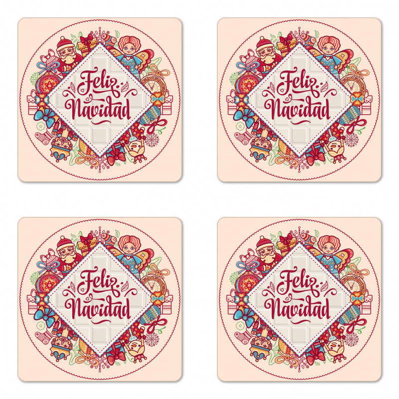 Feliz Navidad Christmas Coaster Set Of Four