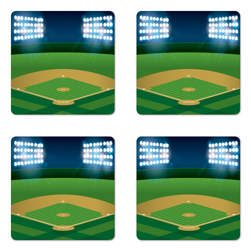 Cartoonish Field Stadium Coaster Set Of Four