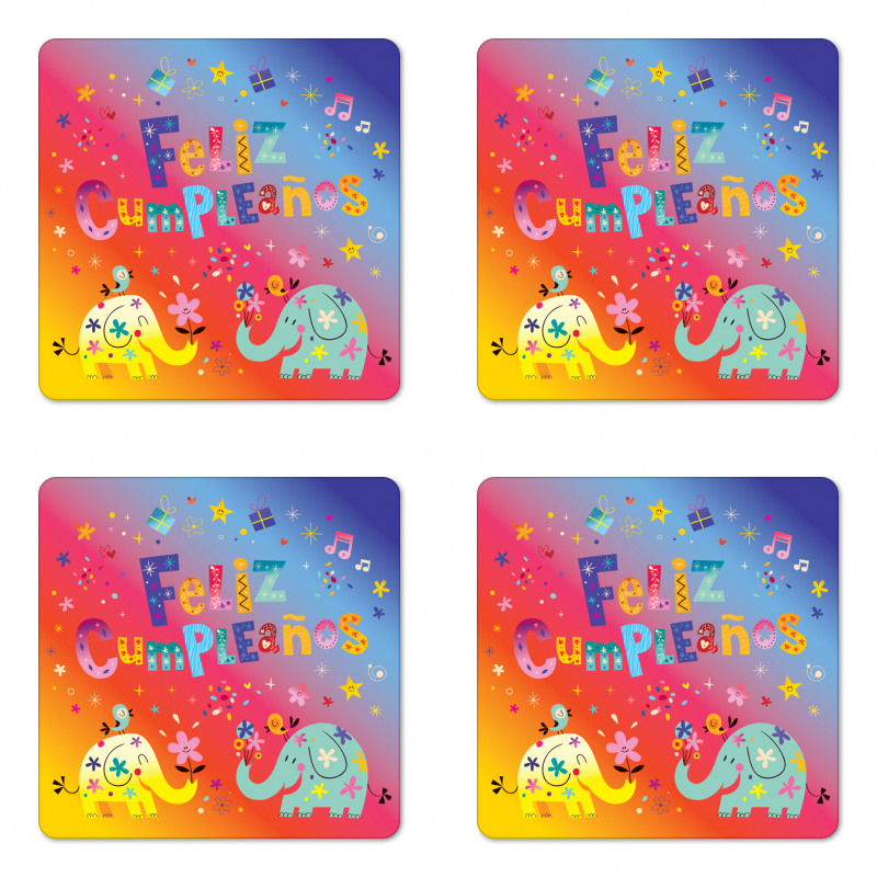 Feliz Cumpleanos Party Coaster Set Of Four