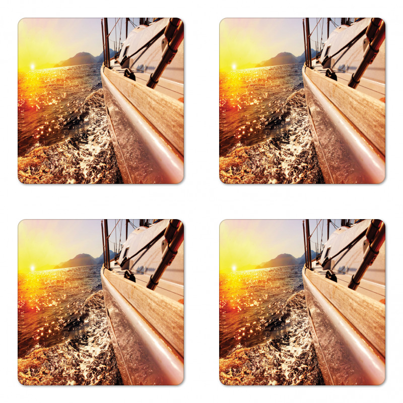 Mountains Lakeside Composition Coaster Set Of Four