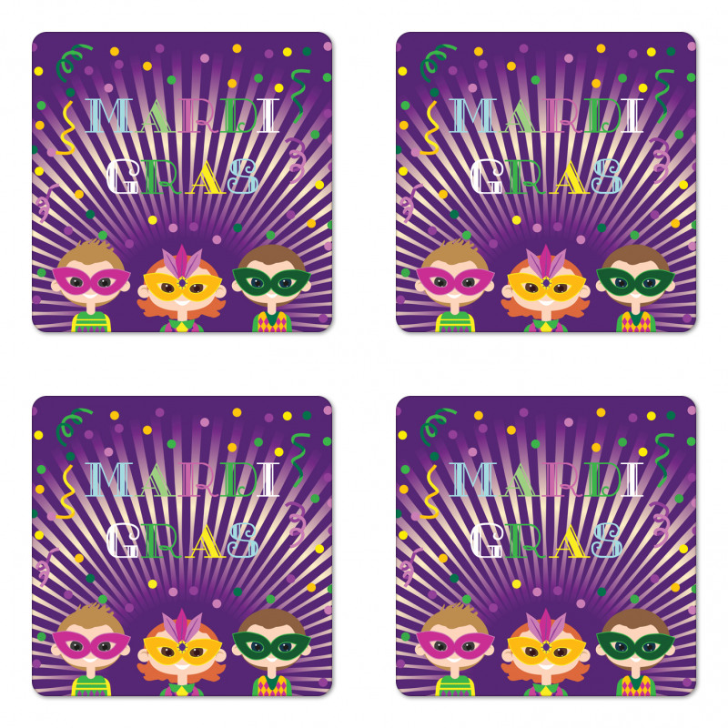 Fat Tuesday Party Coaster Set Of Four