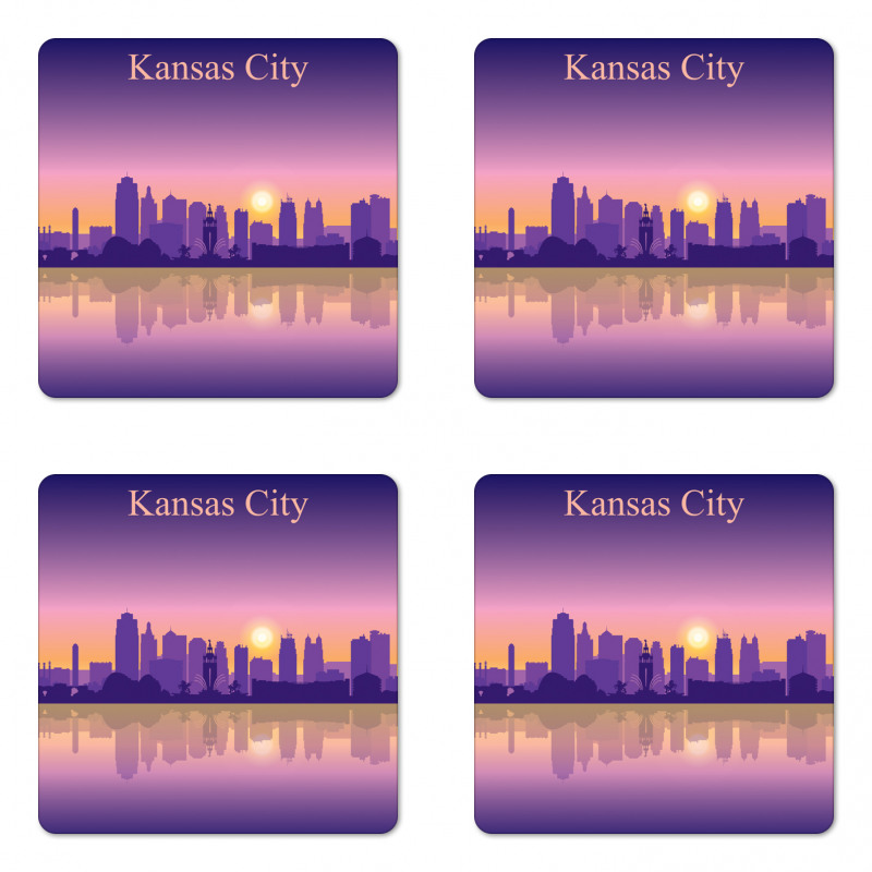 Downtown Cityscape Coaster Set Of Four